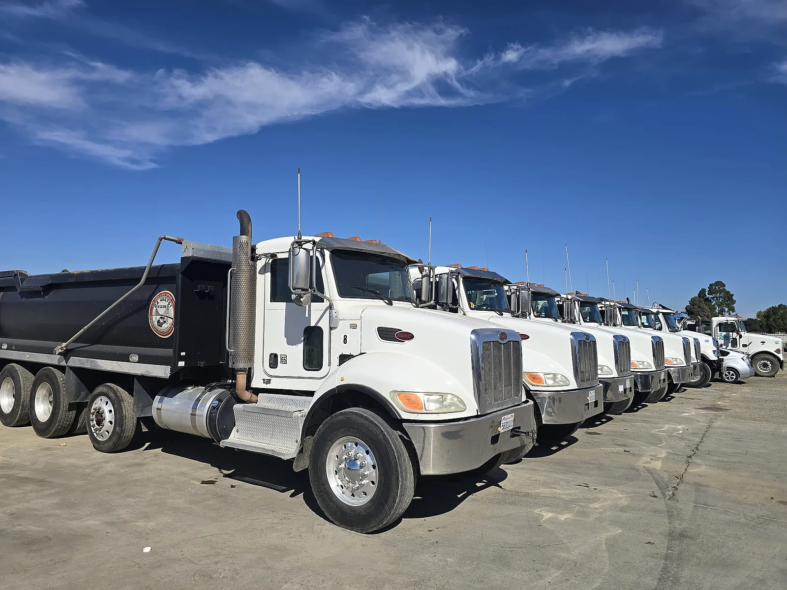 Golden Gate Trans fleet of dump trucks lined up